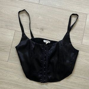 Black Corset Top LA Hearts Hook and Eye